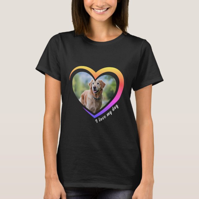 Dog Lover Custom Photo and Name Personalized  T-Shirt (Front)