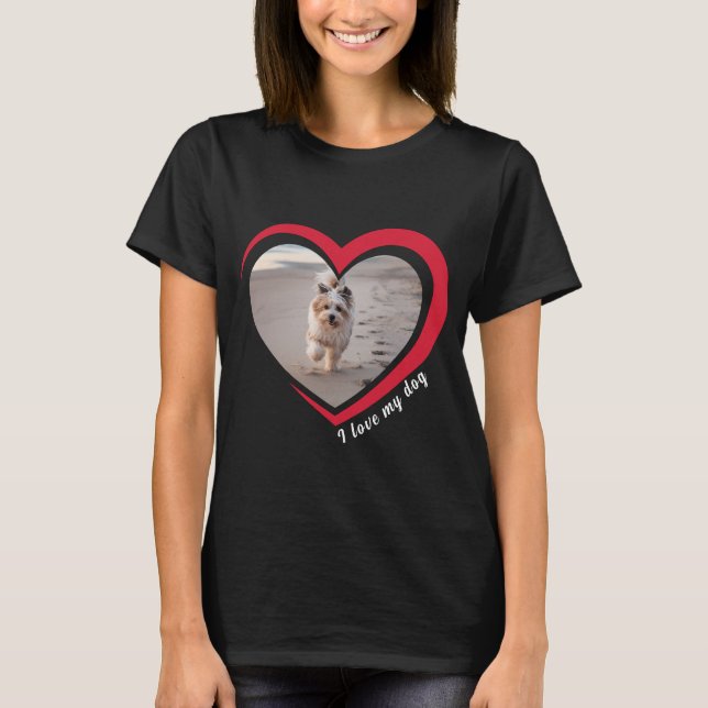 Dog Lover Custom Photo and Name Personalized  T-Shirt (Front)