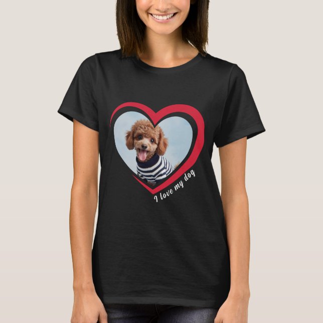 Dog Lover Custom Photo and Name Personalized  T-Shirt (Front)