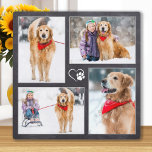 Dog Lover Customized 4 Pet Photo Collage Plaque<br><div class="desc">Celebrate your best friend with a custom pet dog photo collage plaque in a rustic gray slate design. This unique dog photo display plaque is the perfect gift for yourself, family or friends to honor those loved . We hope your photo collage dog plaque will bring you joy, peace, and...</div>