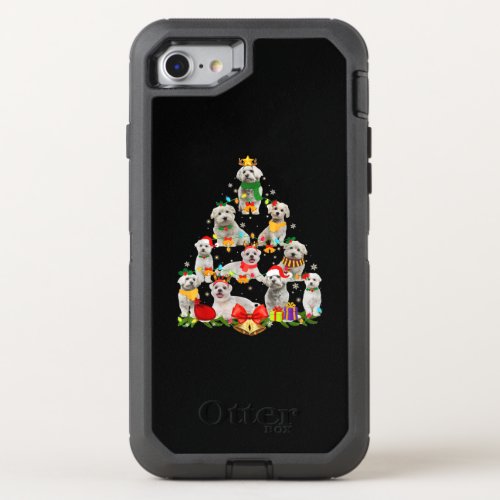 Dog Lover  Cute Maltese Christmas Tree OtterBox Defender iPhone SE87 Case