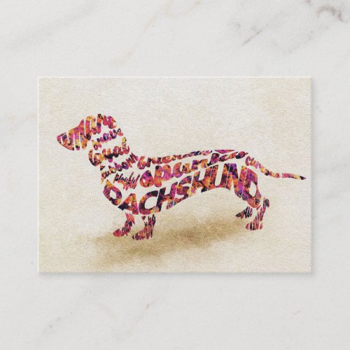 Dog Lover Dachshund Dog Typography Business Card