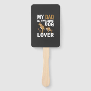 Dog Lover Dad Is Awesome Hand Fan