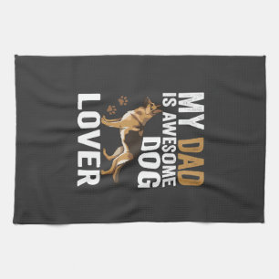 Dog Lover Dad Is Awesome Kitchen Towel