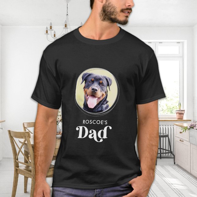 Dog Lover DAD Personalized Cute Puppy Pet Photo T-Shirt (Creator Uploaded)
