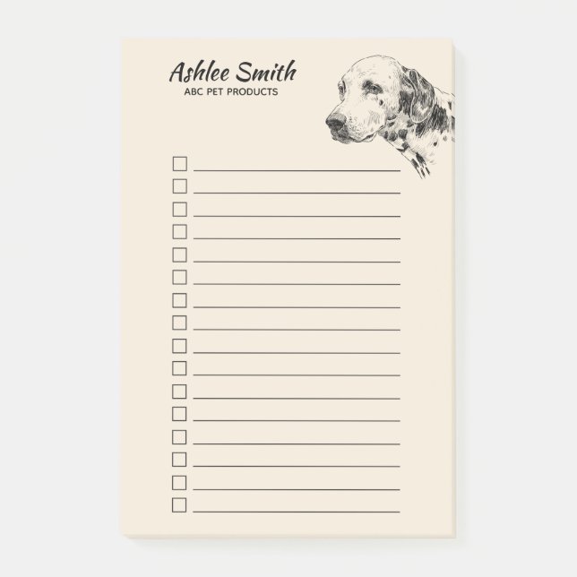 Dog Lover - Dalmatian - To Do List Post-it Notes (Front)