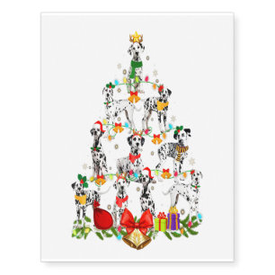 Dog Lover Dalmatian Tree Christmas Light Temporary Tattoos