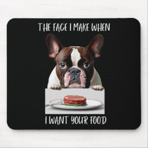 Dog Lover Design Steak Dinner Food French Bulldog  Mouse Pad