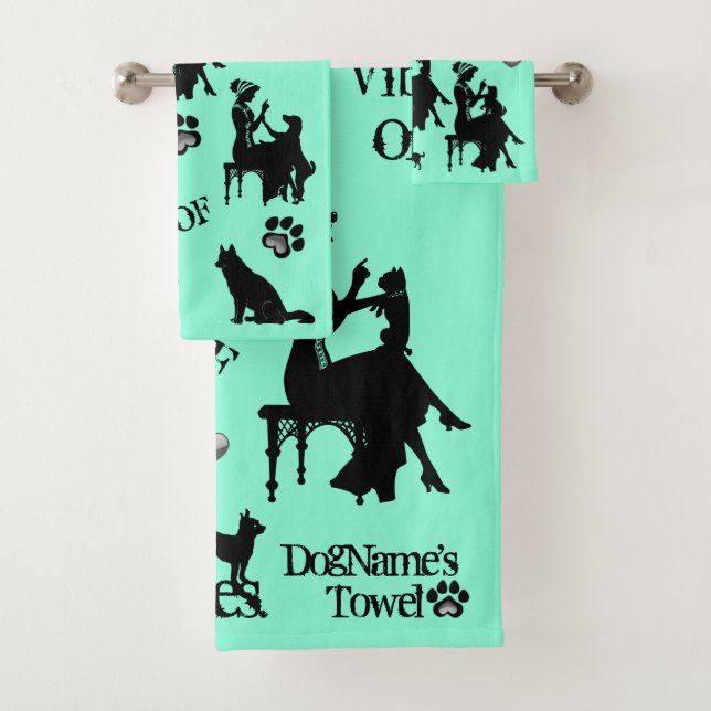 Dog Lover! Dog's Towels! Add Name or Names! Bath Towel Set (Insitu)