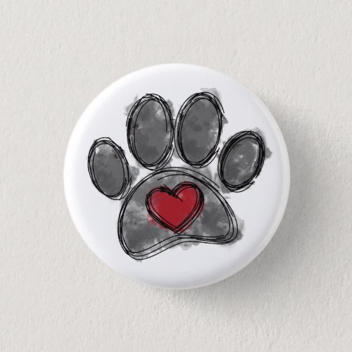 Dog Lover Drawing Watercolor Button