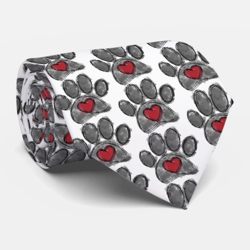 Dog Lover Drawing Watercolor Neck Tie