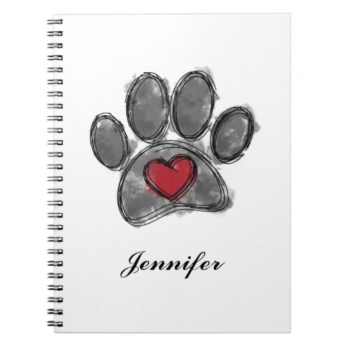 Dog Lover Drawing Watercolor Notebook