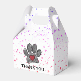 Dog Lover Drawing Watercolor Paint Splatter Favor Boxes