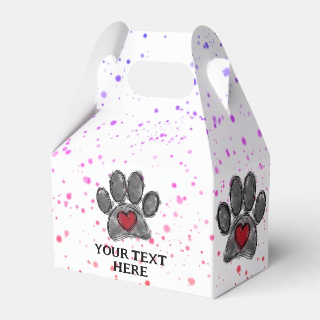 Dog Lover Drawing Watercolor Paint Splatter Favor Boxes (Front Side)