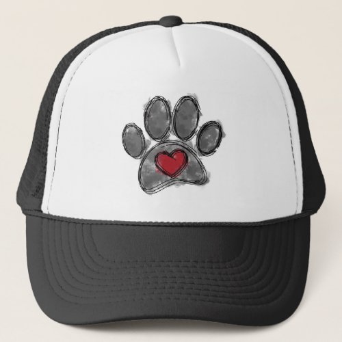 Dog Lover Drawing Watercolor Trucker Hat