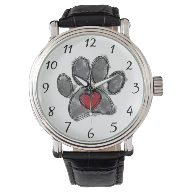 Dog Lover Drawing Watercolor Watch (Front)