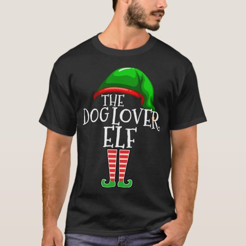Dog Lover Elf Matching Family Christmas Mom Dad T_Shirt