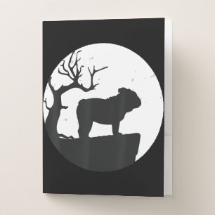 Dog Lover English Bulldog Silhouette Halloween Pocket Folder
