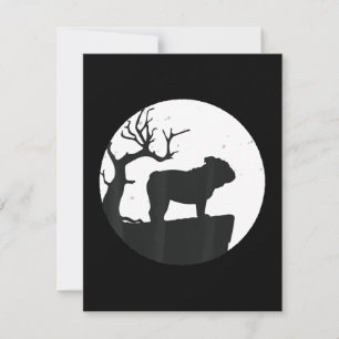 Dog Lover English Bulldog Silhouette Halloween Thank You Card