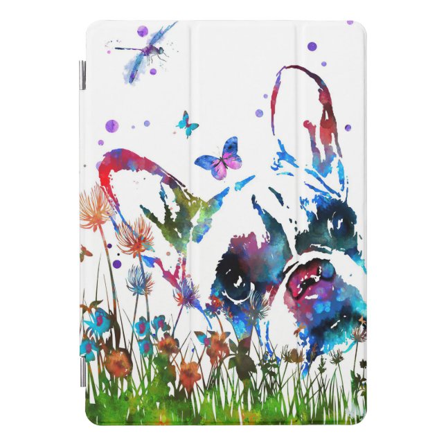 Dog Lover French Bulldog And Dragonfly iPad Pro Cover (Front)