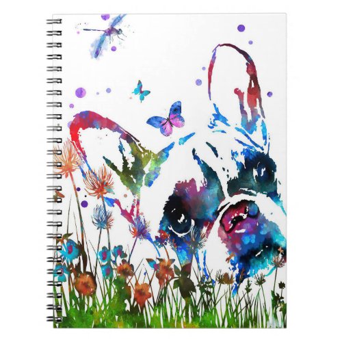 Dog Lover French Bulldog And Dragonfly Notebook