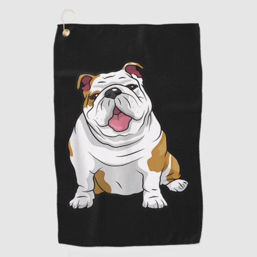 Dog Lover  Funny English Bulldog Puppy Gift Golf Towel