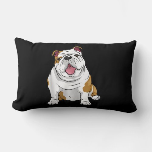 Dog Lover  Funny English Bulldog Puppy Gift Lumbar Pillow