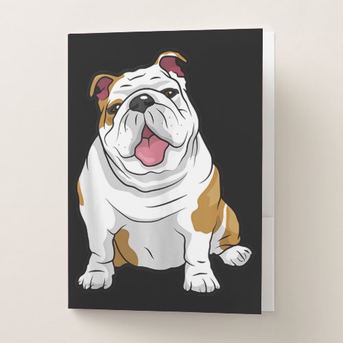 Dog Lover  Funny English Bulldog Puppy Gift Pocket Folder