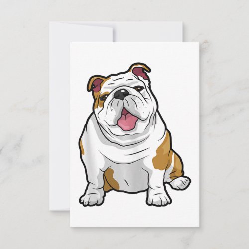 Dog Lover  Funny English Bulldog Puppy Gift RSVP Card
