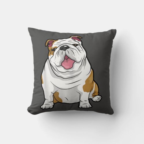 Dog Lover  Funny English Bulldog Puppy Gift Throw Pillow