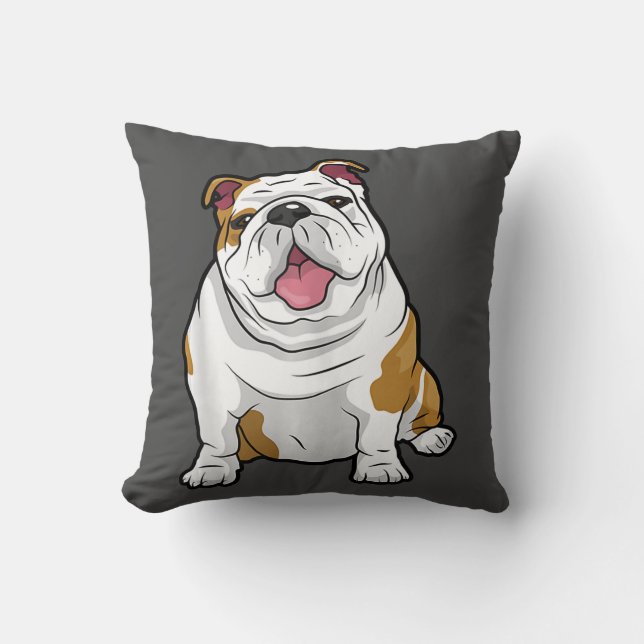 Dog Lover | Funny English Bulldog Puppy Gift Throw Pillow (Front)