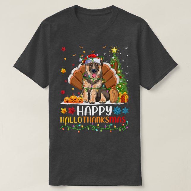 Dog Lover Funny Happy German Shepherd Dog HelloTha T-Shirt (Design Front)