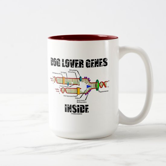 Dog Lover Genes Inside (DNA Replication) Two-Tone Coffee Mug