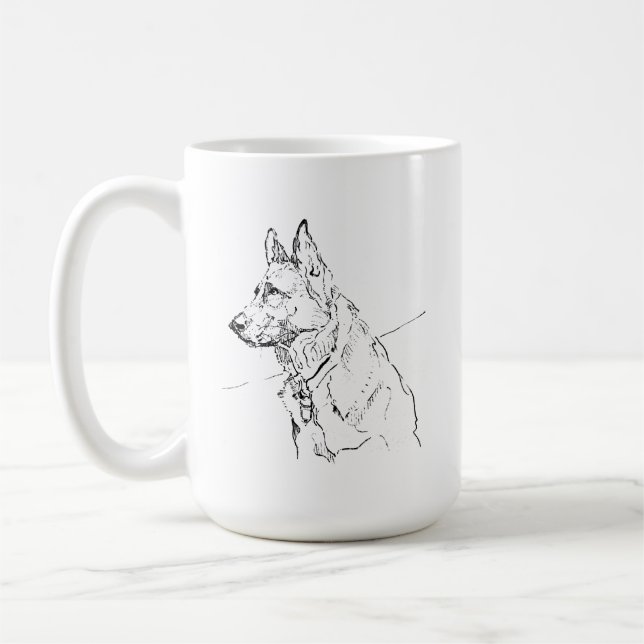 Dog Lover Gift, German Shepherd Coffee Mug (Left)