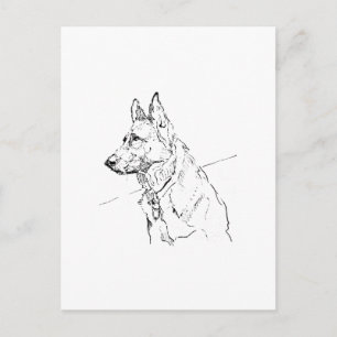 Dog Lover Gift, German Shepherd Postcard