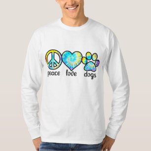 Dog Lover Gift Peace Love Dogs Tie Dye Puppy Gifts T-Shirt