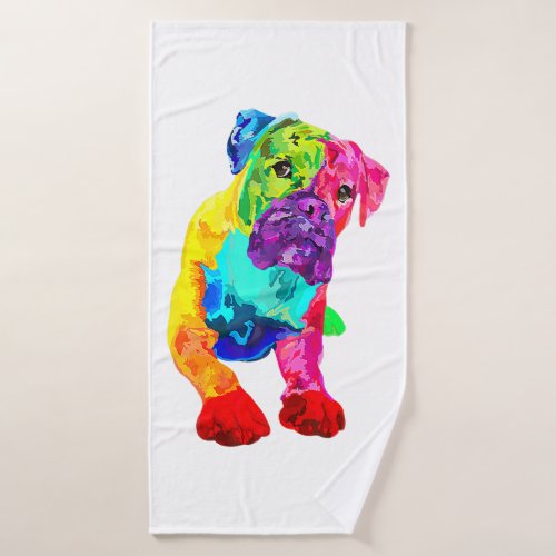 Dog Lover Gifts Boxer Dog For Womens Colorful Boxe Bath Towel