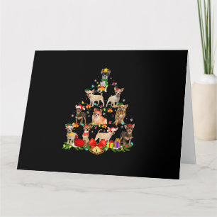 Dog Lover Gifts Chihuahua Tree Christmas Light Card