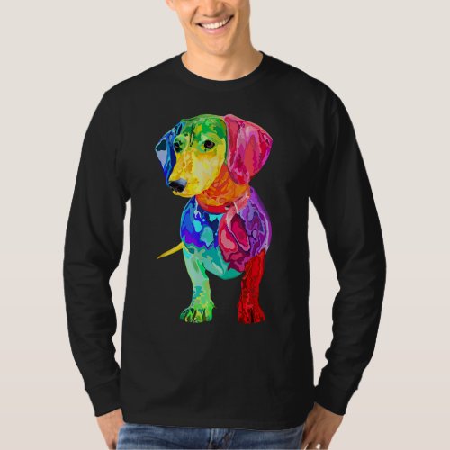 Dog Lover Gifts Dachshund For WoColorful Weiner Do T_Shirt
