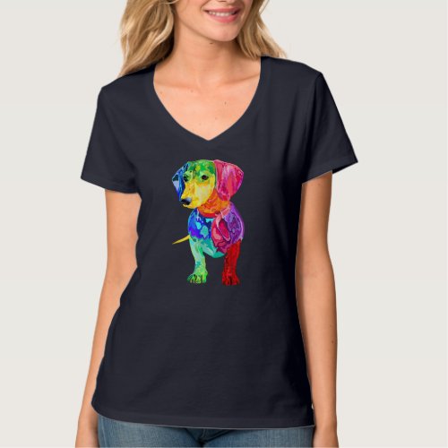 Dog Lover Gifts Dachshund For WoColorful Weiner Do T_Shirt
