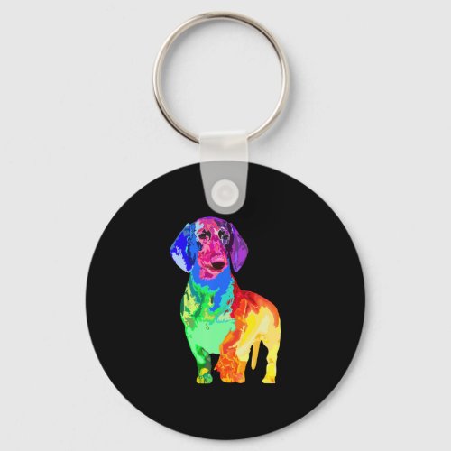 Dog Lover Gifts Dachshund For Womens Colorful Wein Keychain