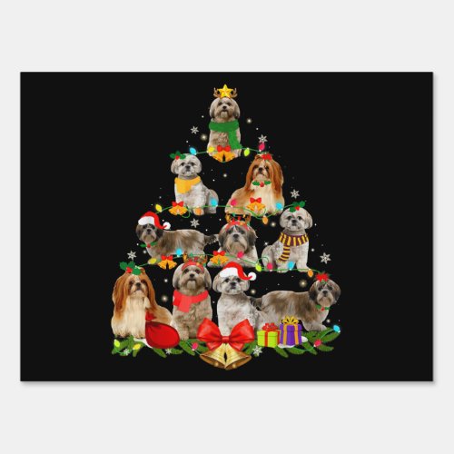 dog lover gifts shih tzu tree christmas light sign