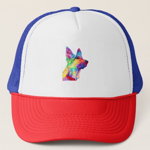 Dog Lover Gifts Womens Colorful Cool German Shephe Trucker Hat