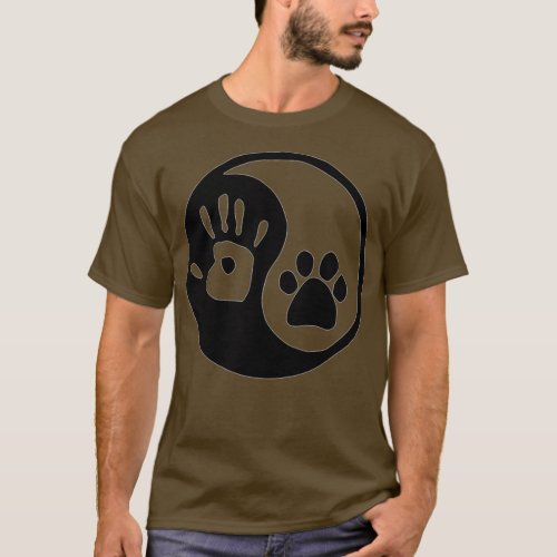 Dog Lover Gifts Yin Yang Hand Paw Adopt a Pet Gear T_Shirt