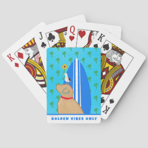 Dog Lover Golden Vibes Only Poker Cards