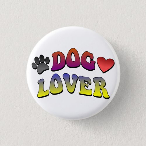 Dog Lover Groovy Vintage Font Button