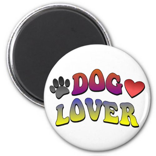 Dog Lover Groovy Vintage Font Magnet