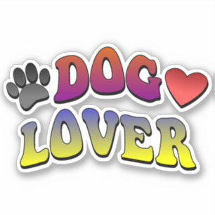 Dog Lover Groovy Vintage Font Sticker