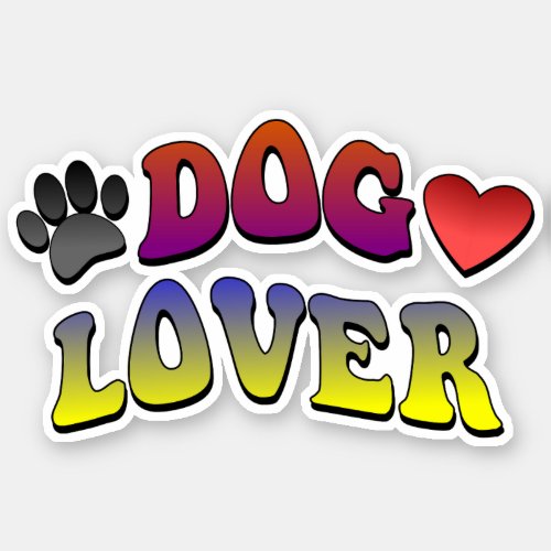 Dog Lover Groovy Vintage Font Sticker