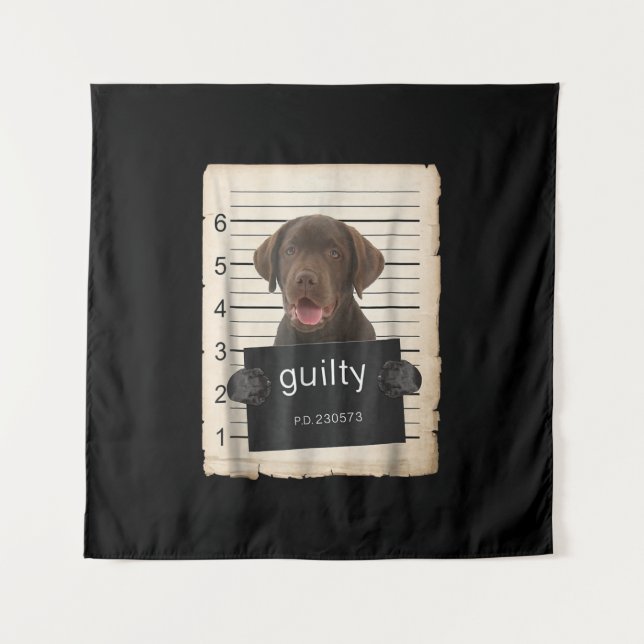 Dog Lover | Guilty Chocolate Labrador Bad Dog Tapestry (Front)